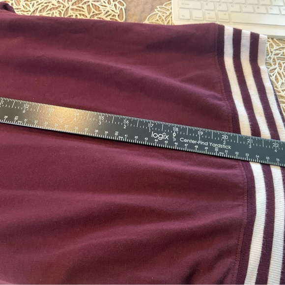 Express Burgundy Lace-Up Sweatshirt - Picture 8 of 8